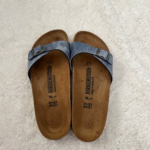 Birkenstock Madrid Women's Slide Sandals - Blue, 6.5 Bohemian/Clean/Cottage Core - Picture 2 of 6